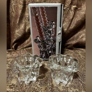 NIB: Elegance: Crystal Candle Holders; 2